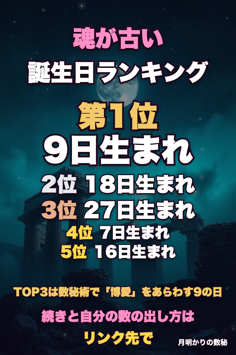 魂が古い誕生日ランキング